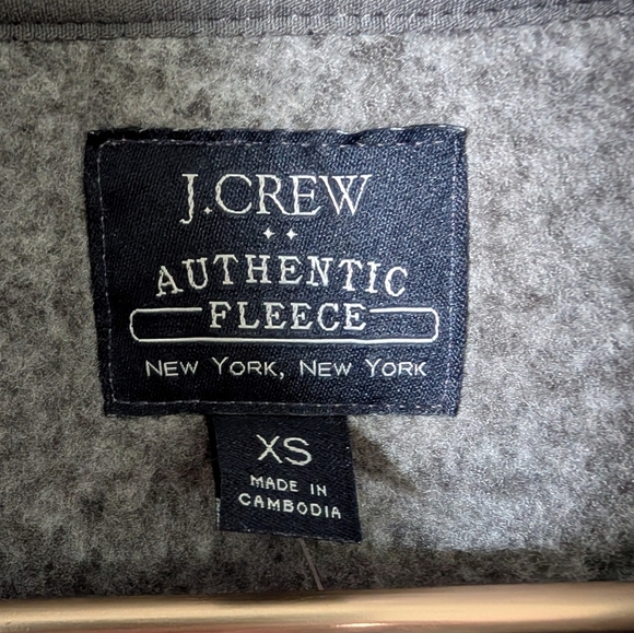 J. Crew Men's Quarter Snap Up Fleece Sweater - Charcoal Gray - Picture 2 of 4